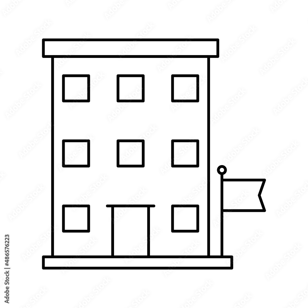 government building icon vector