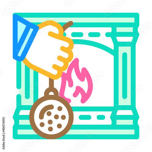fireplace repair color icon vector. fireplace repair sign. isolated symbol illustration
