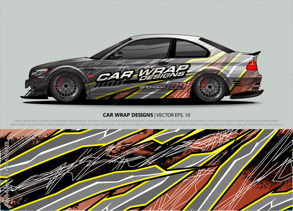 car wrap design. simple lines with abstract background vector car wrap design. simple lines with abstract background vector