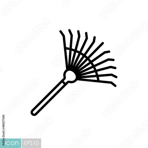 Rake for loosening ground and collecting leaves