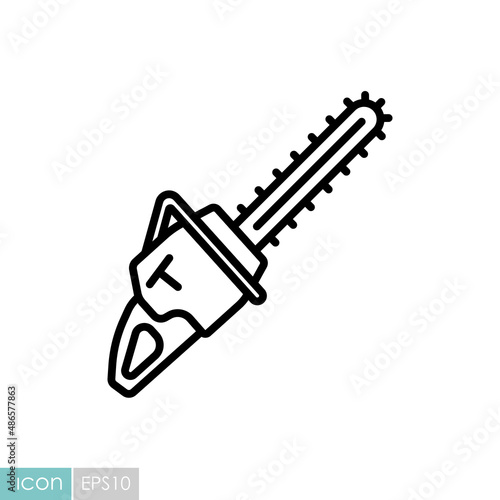 Garden chainsaw isolated vector icon © nasik