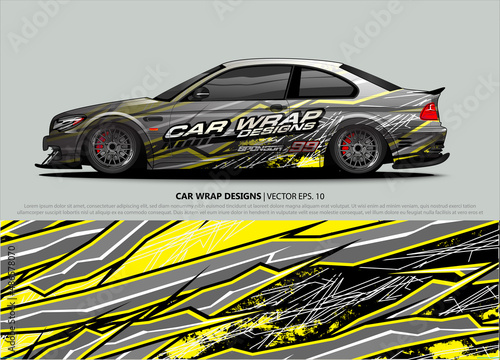 car wrap design. simple lines with abstract background vector © talentelfino