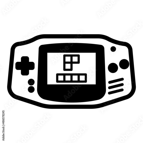 Retro Handheld Console Game Flat Icon Isolated On White Background