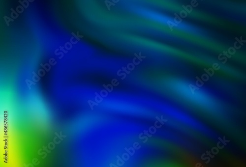 Dark Blue, Green vector glossy abstract background.