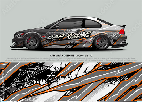 car wrap design. simple lines with abstract background vector © talentelfino