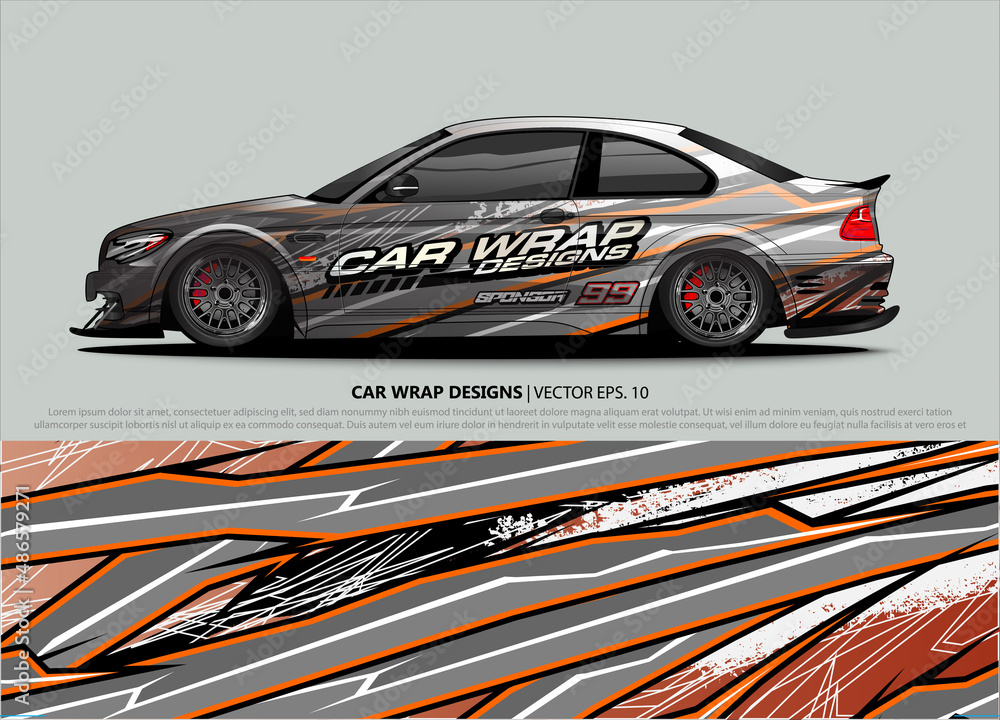 car wrap design. simple lines with abstract background vector car wrap design. simple lines with abstract background vector