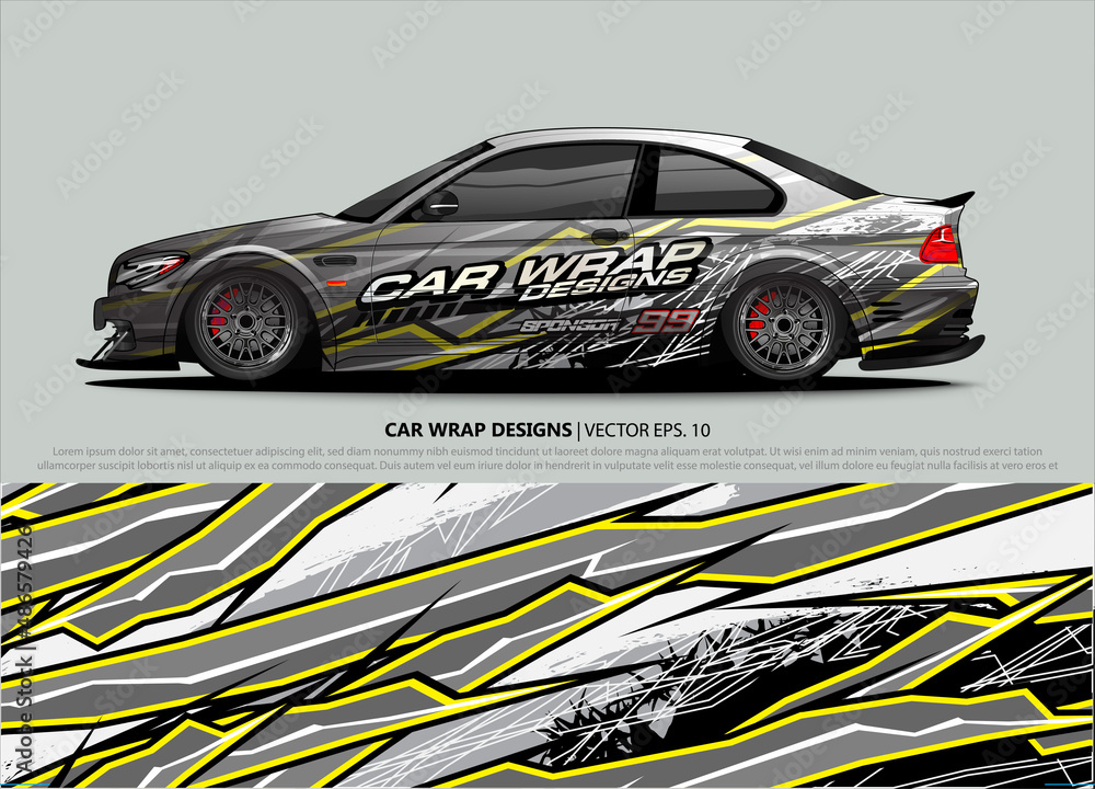 car wrap design. simple lines with abstract background vector car wrap design. simple lines with abstract background vector