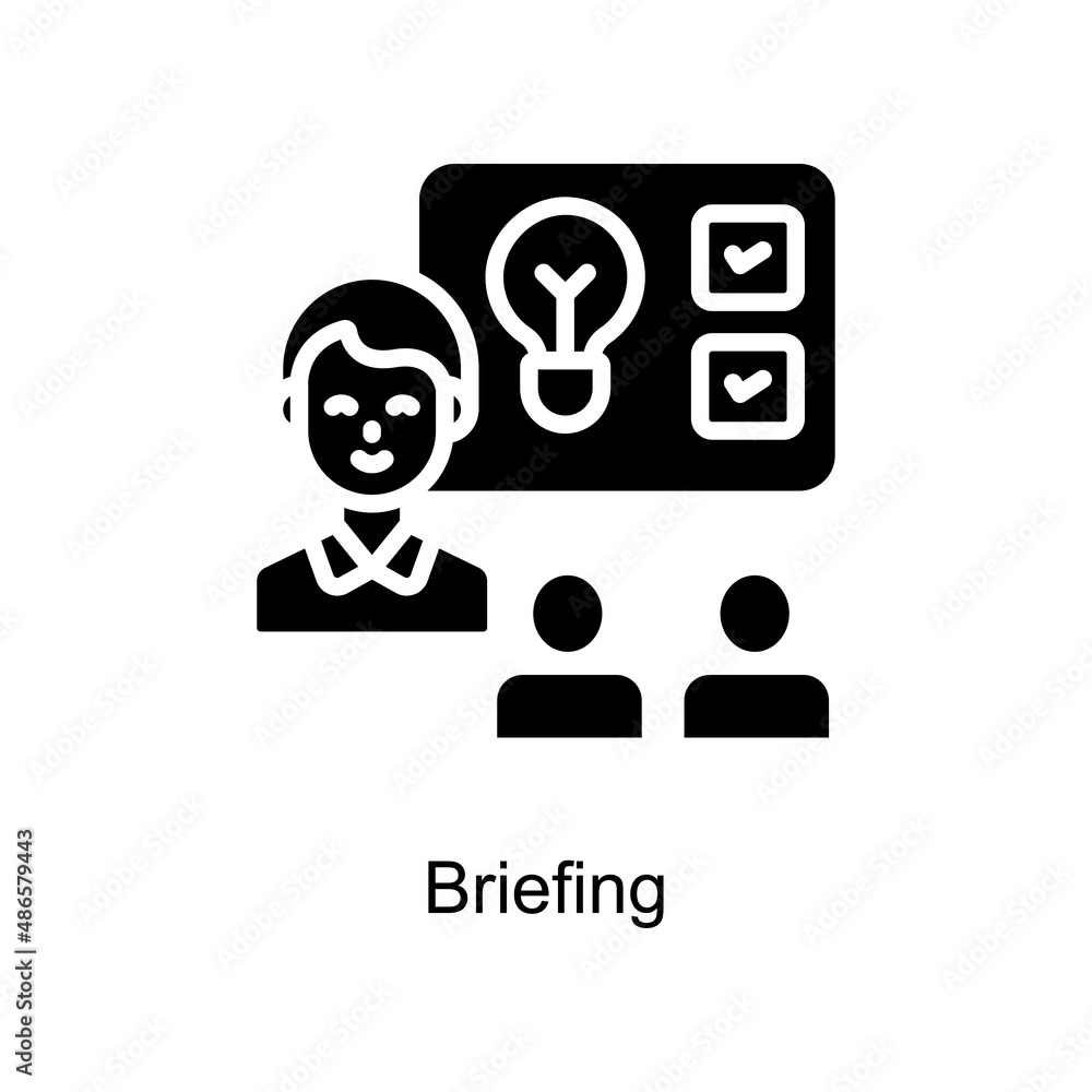 Briefing vector Solid icon for web isolated on white background EPS 10 file Briefing vector Solid icon for web isolated on white background EPS 10 file