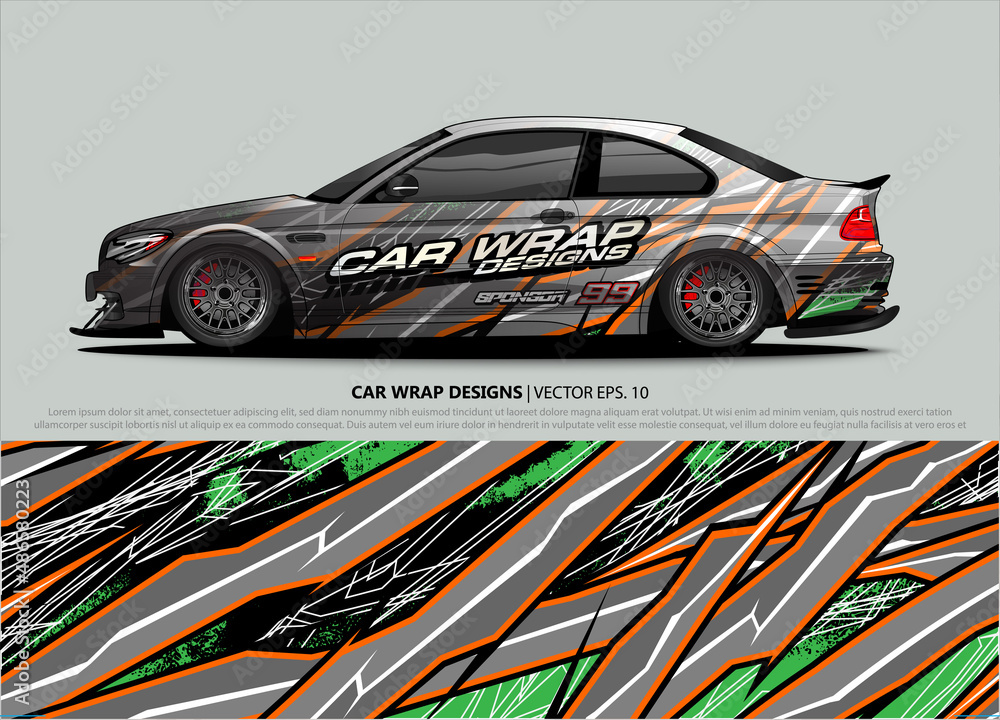 car wrap design. simple lines with abstract background vector car wrap design. simple lines with abstract background vector