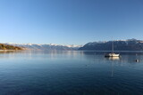 Le lac Léman vu depuis Lausanne, ville de Lausanne, canton de Vaud, Suisse