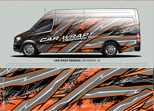 car wrap design. simple lines with abstract background vector © talentelfino