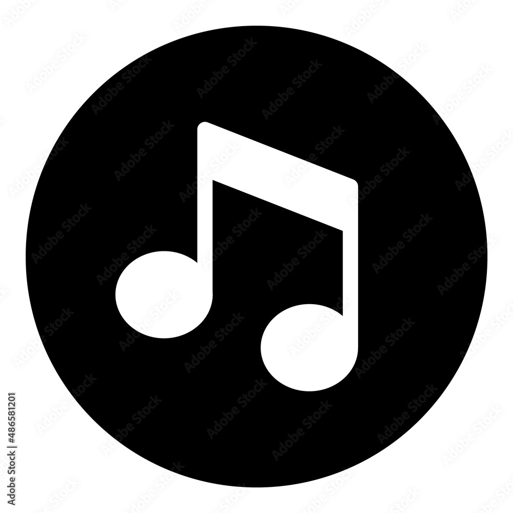 Music Button Flat Icon Isolated On White Background Music Button Flat Icon Isolated On White Background