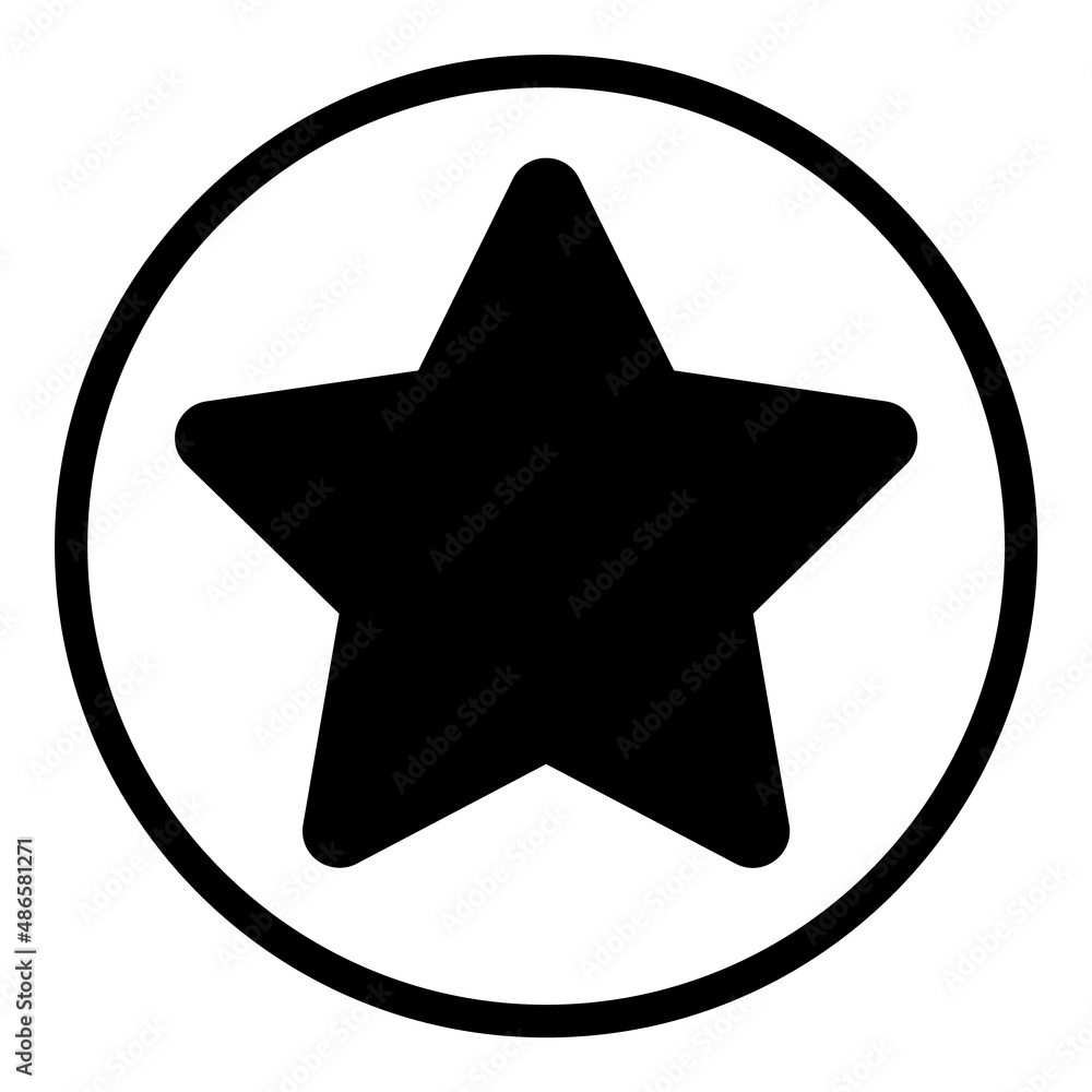 Fototapeta premium Star Button Flat Icon Isolated On White Background