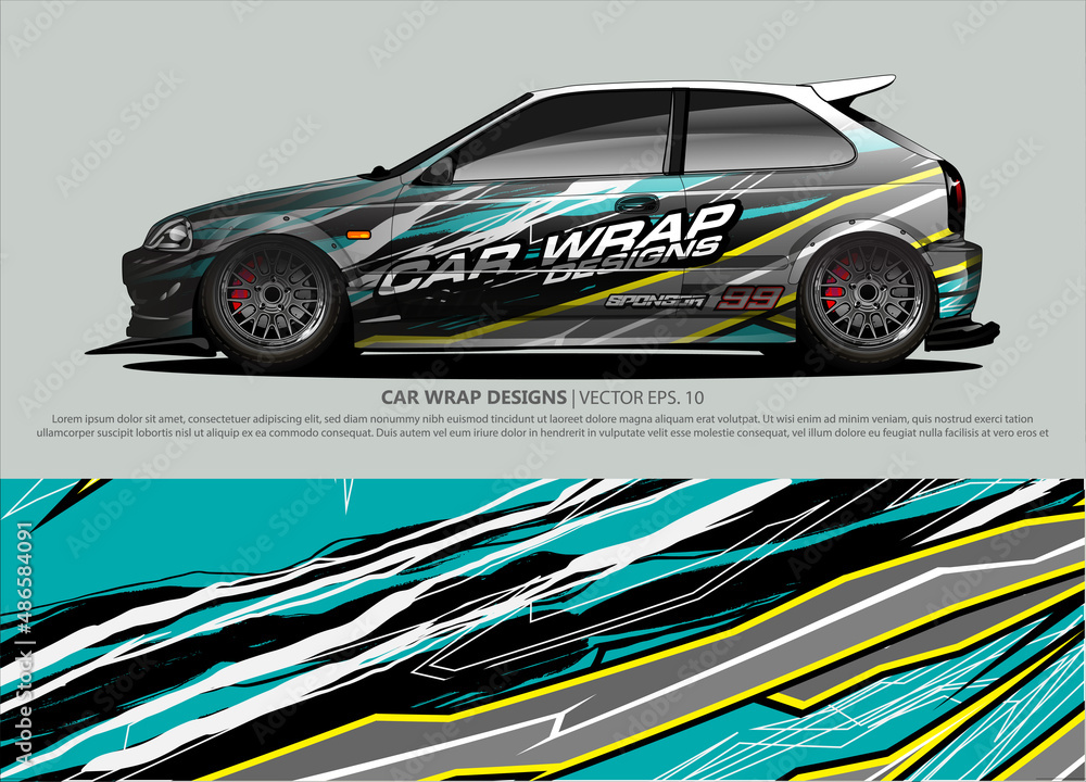 car wrap design. simple lines with abstract background vector car wrap design. simple lines with abstract background vector