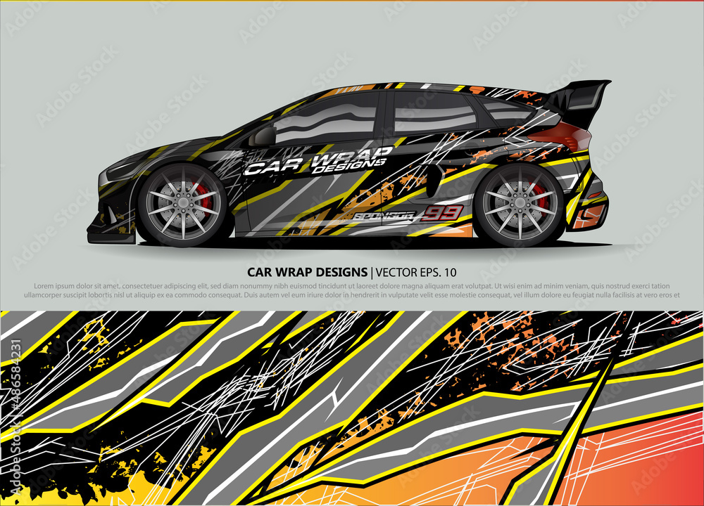 car wrap design. simple lines with abstract background vector car wrap design. simple lines with abstract background vector