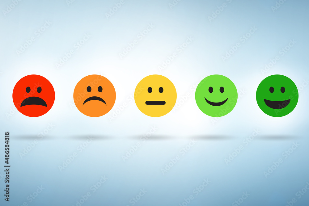 Naklejka premium Illustration of customer feedback with faces