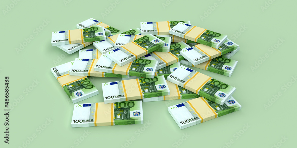 Stack of Euro money. Business and finance concepts