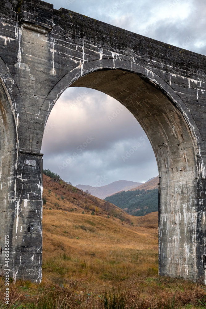 Glenfinnan viaduct in the Scottish Highlands