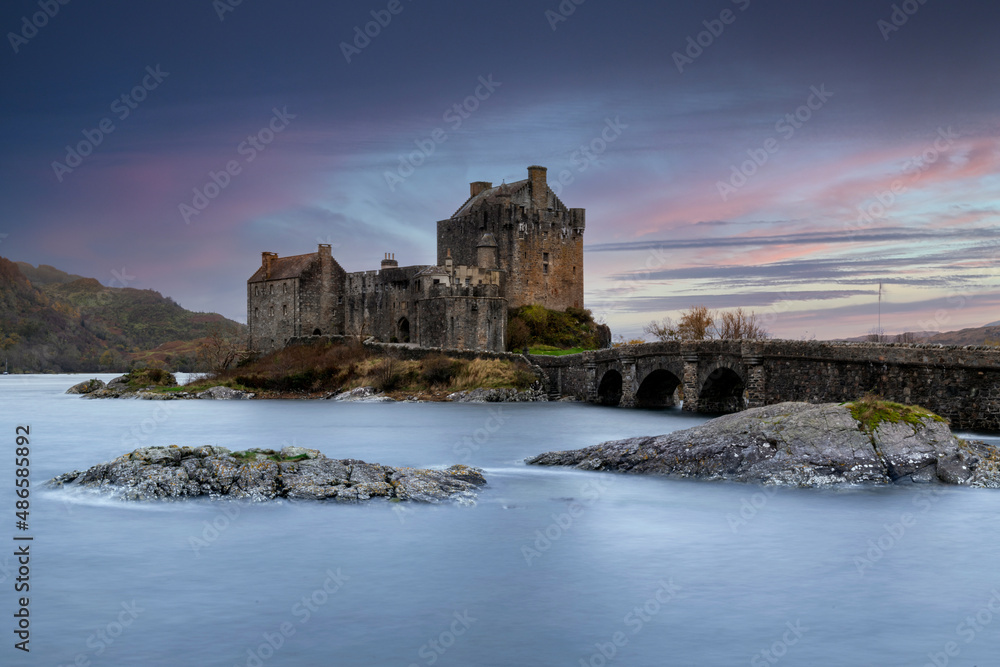 Eilean Donan Castle in Dornie in the Scottish Highlands, Scotland