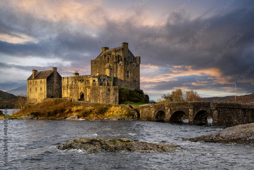 Eilean Donan Castle in Dornie in the Scottish Highlands, Scotland