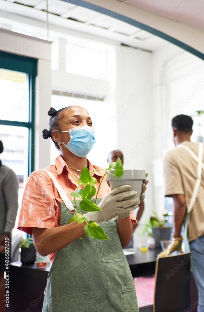 masked worker laughing masked worker laughing