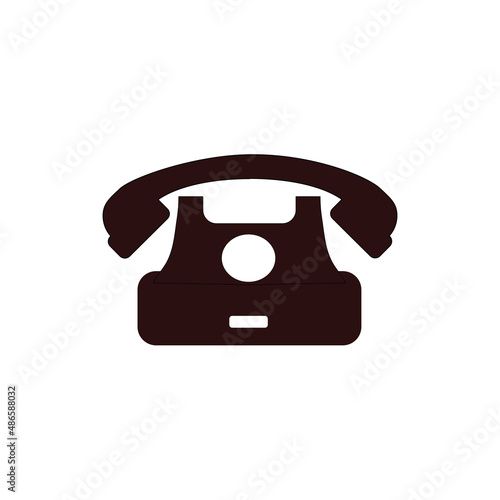 czarny stary telefon z tarczą -  ikona wektorowa