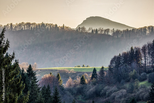 Obraz na plátně sunset in the mountains, Choc peak, Orava, Slovakia, Europe