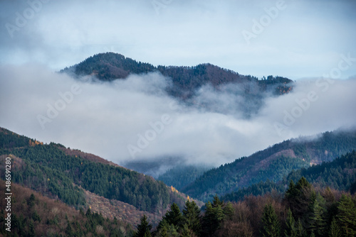 mountains in the fog, autumn, Velka Fatra, Turiec, Slovakia, Europe