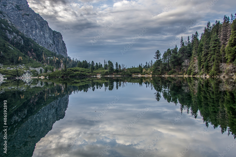 lake reflection, Popradske pleso, High Tatras, Slovakia, Europe