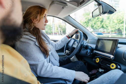 Woman with Dissability having Car Driving Lessons photo