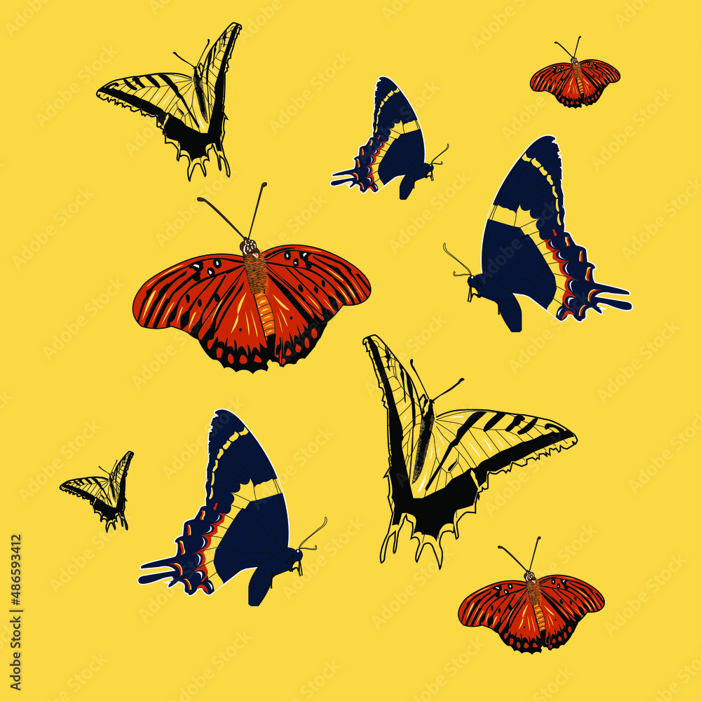 Variedad Mariposas Butterflies Colorful flying Variedad Mariposas Butterflies Colorful flying