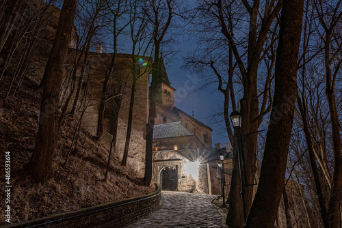 old castle in the night  Orava castle  Orava  Slovakia  Europe