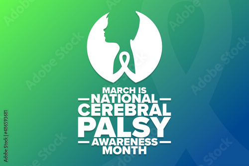 March is National Cerebral Palsy Awareness Month. Holiday concept. Template for background, banner, card, poster with text inscription. Vector EPS10 illustration.