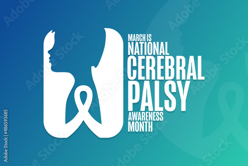 March is National Cerebral Palsy Awareness Month. Holiday concept. Template for background, banner, card, poster with text inscription. Vector EPS10 illustration.