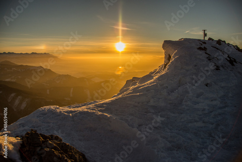 sunset over the mountains, Choc peak, Liptov, Slovakia, Europe