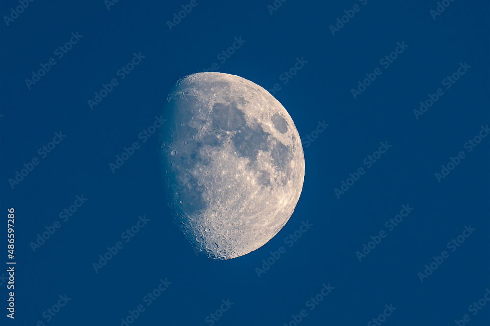 High detailed moon with blue sky High detailed moon with blue sky