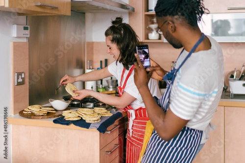 Couple of Influencers Cooking at Home