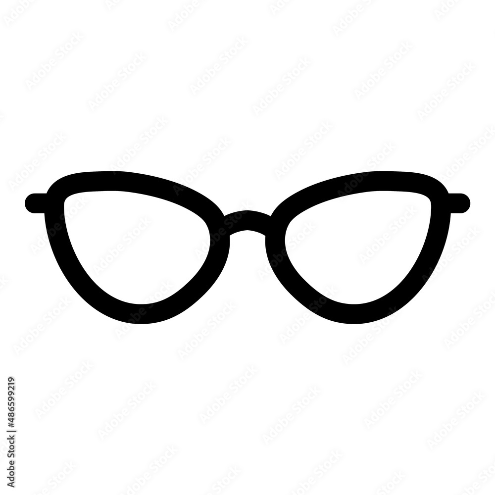 Fototapeta premium Glasses Flat Icon Isolated On White Background