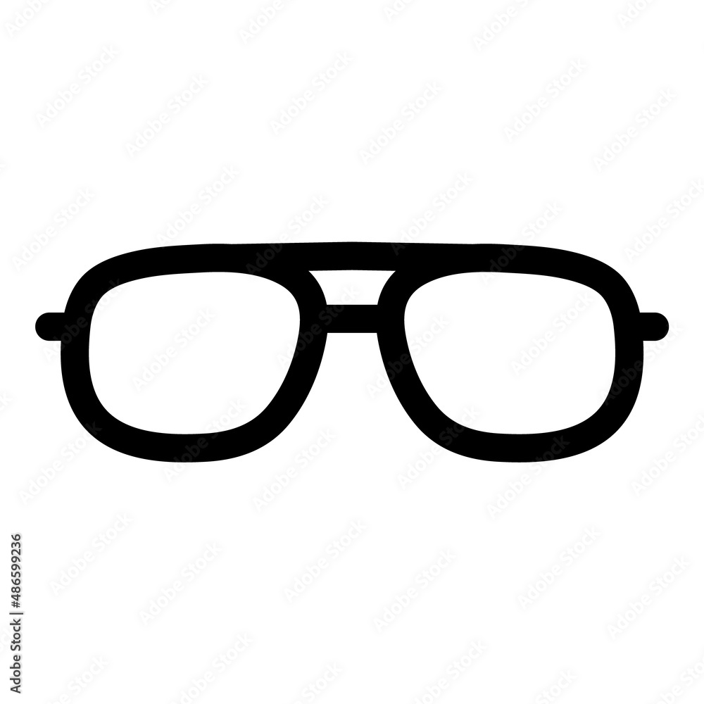 Fototapeta premium Glasses Flat Icon Isolated On White Background