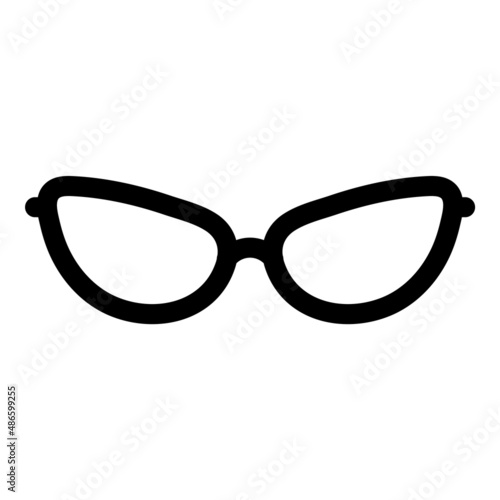 Glasses Flat Icon Isolated On White Background