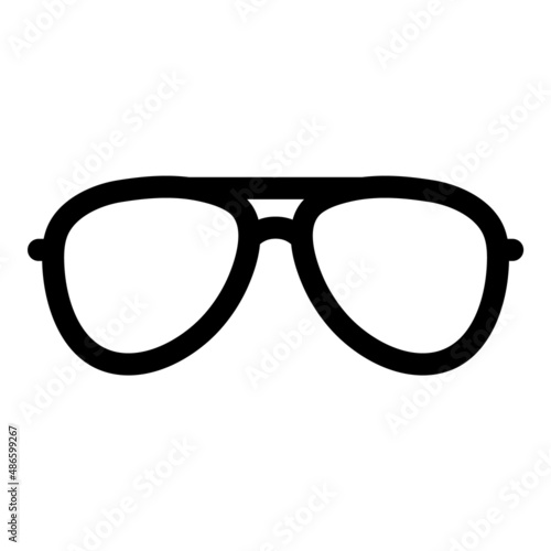 Glasses Flat Icon Isolated On White Background