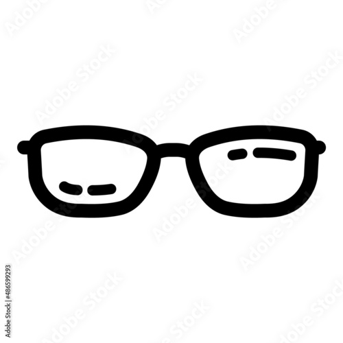 Glasses Flat Icon Isolated On White Background