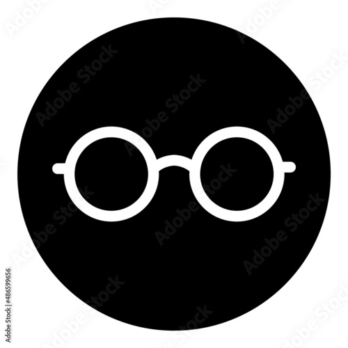 Glasses Flat Icon Isolated On White Background