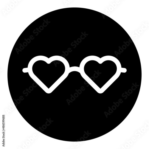 Heartshape Glasses Flat Icon Isolated On White Background photo