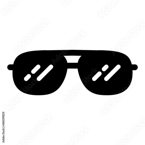 Glasses Flat Icon Isolated On White Background