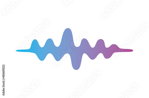 Music sound wave signal flat vector icon isolated