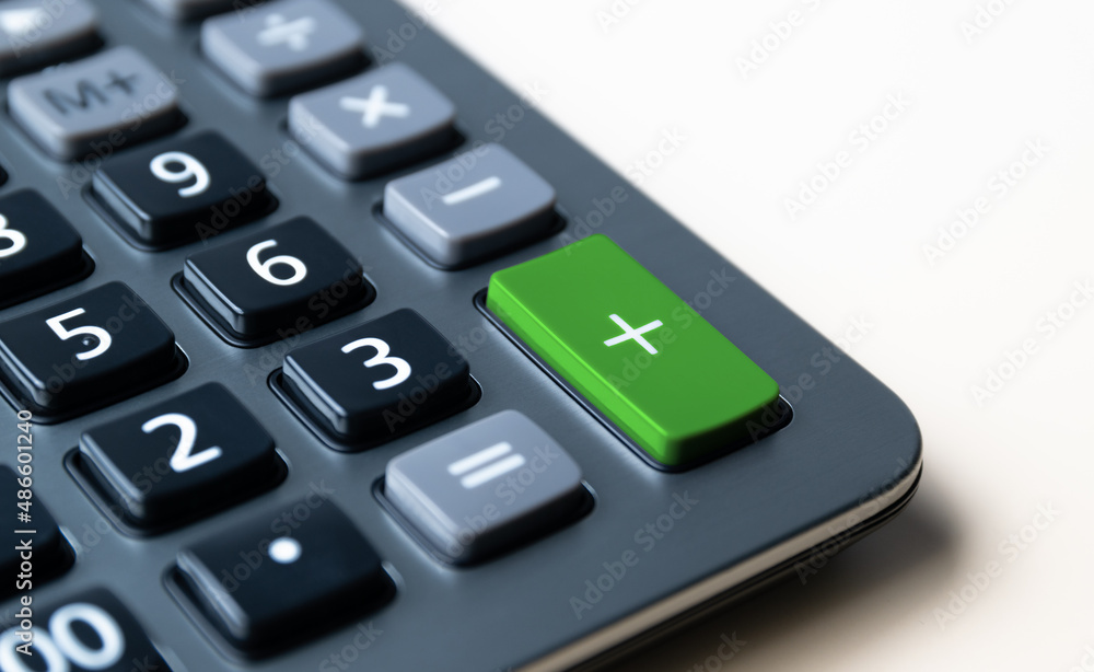calculator plus button, adding concept in investment calculator plus button, adding concept in investment
