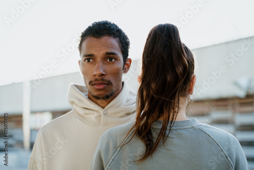 Portrait of serene pensive couple photo