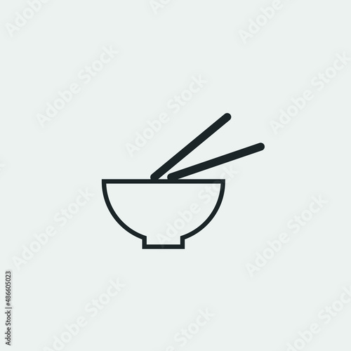 Bowl chopsticks vector icon illustration sign