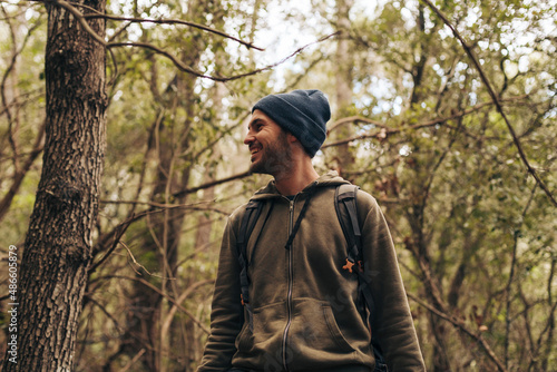 Wallpaper Mural Happy man in the forest Torontodigital.ca